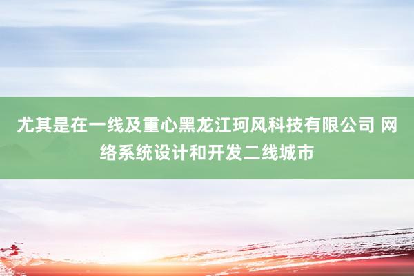 尤其是在一线及重心黑龙江珂风科技有限公司 网络系统设计和开发二线城市